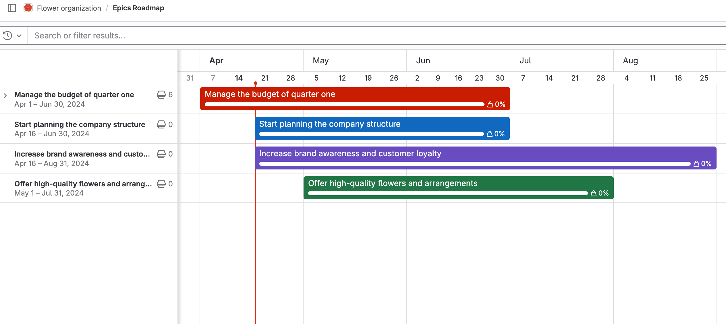 Epics differentiated by color in v17.0